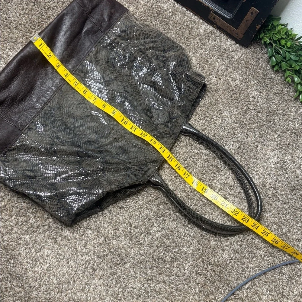 Margot snakeskin and leather tote